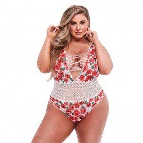 Bodijs Baci Lingerie Floral & Lace Balts