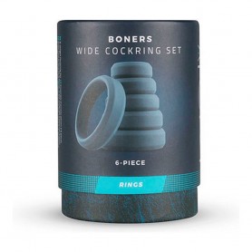 Cock Ring Boners Dark Grey (6 pcs)