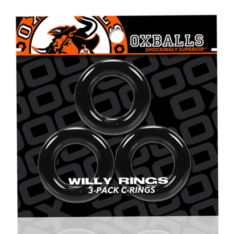 Dzimumlocekļa Uzmava Erekcijai ar Trim Gredzeniem Oxballs Willy Rings