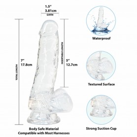 Dildo Realistico Addiction 7 Inch Clear Dong