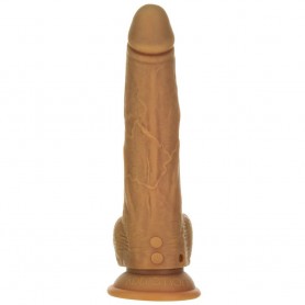 Masturbācijas Rīks Thrusting Dong with Remote 9 Inch Caramel (15,2 c
