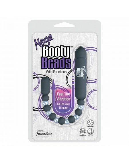 Butt Plug Vibrante PowerBullet Mega Booty Beads with 7 Functions Grey