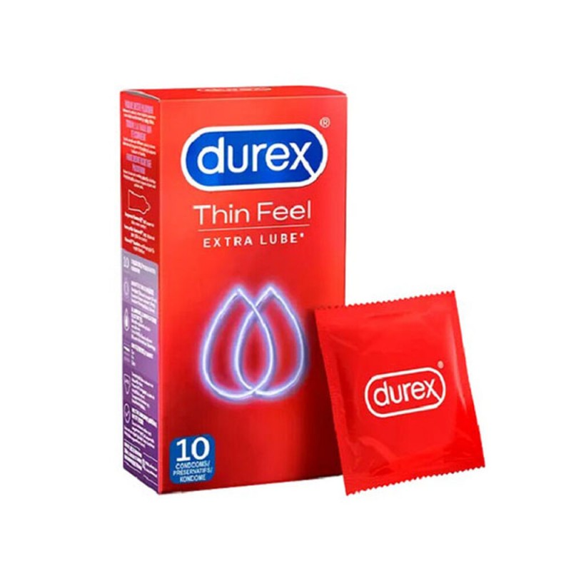 Condoms Durex Thin Feel Extra Lube (10 pcs)