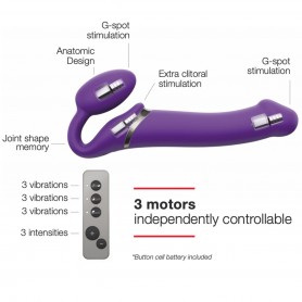 Vac-U-Lock - Ultra Harness 2 & Plug Vibrating Strap-on-me Purple