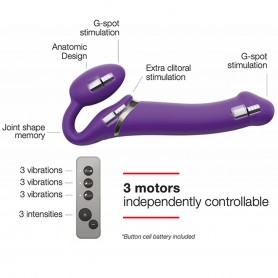 Vac-U-Lock - Ultra Harness 2 & Plug Vibrating Strap-on-me Purple