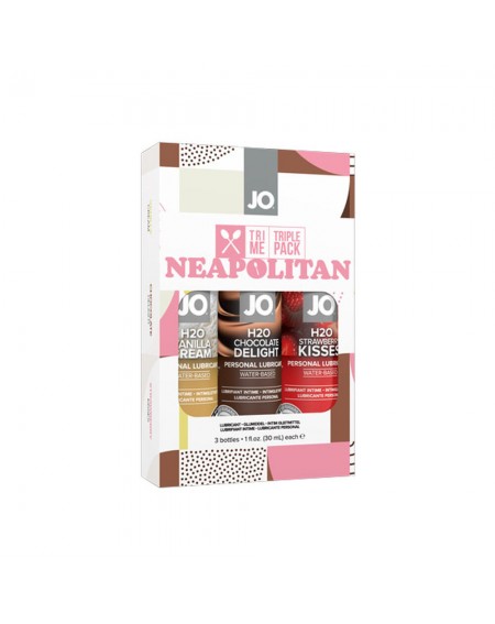 Lubricant System Jo Triple Pack Neapolitan Chocolate Strawberry Vanilla infused