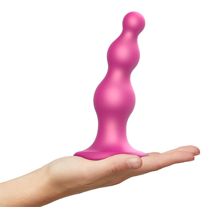 Dildo Beads Metallic Strap-on-me M Rozā Silikona