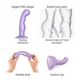 Dildo P&G Metallic Strap-on-me L Purple Silicone