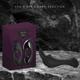 Dzimumlocekļa Gredzeni FeelzToys Zeus Dual Vibe Black Vibrācija