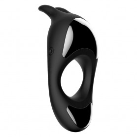 Dzimumlocekļa Gredzeni FeelzToys Zeus Dual Vibe Black Vibrācija