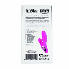 Vibratore Punto G Rave FeelzToys Clitoral & Labia Stimulation Rosa