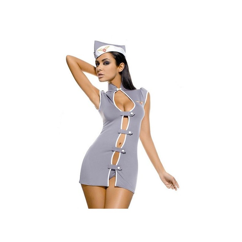 Costume da Hostess Grigio S/M Obsessive E24017