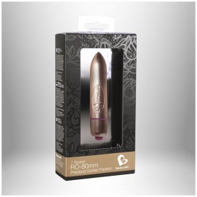 Vibrators ar 7 Ātrumiem 80 mm RO, zeltains Rocks-Off 7RO80GLITGD