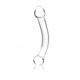 Dildo tal-Ħġieġ Stimulatur tal-G-Spot Kurvat Glas E25395