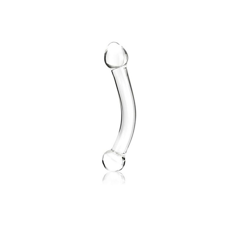 Dildo tal-Ħġieġ Stimulatur tal-G-Spot Kurvat Glas E25395