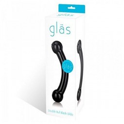 Dildo tal-Ħġieġ Iswed Double Bull Glas E25400