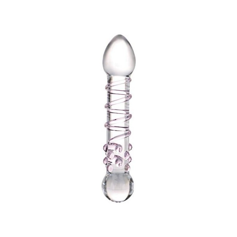 Taraġ spirali Dildo tal-Ħġieġ Sħiħ Glas 62746