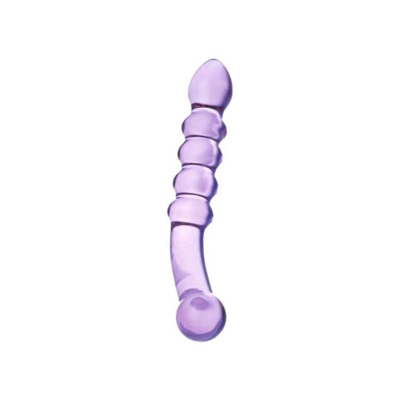 Purple Rain Ribbed Glass Dildo Glas 63163