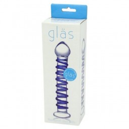 Dildo tal-Ħġieġ Spirali Blu Glas 63392