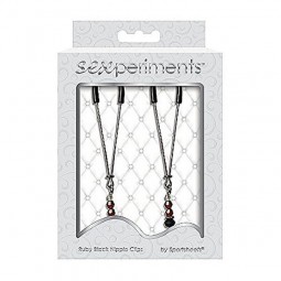 Зажимы для сосков рубиново-черные Sexperiments SS510-82
