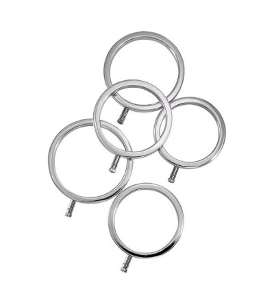 Solid Metal Cock Ring Set 5 Sizes ElectraStim EM2120