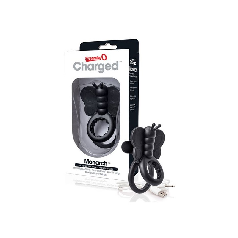 Charged Monarch Wearable Butterfly Vibe Black The Screaming O 12976