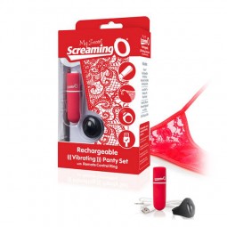 Kontroll mill-bogħod iċċarġjat Panty Vibe Red The Screaming O 12792