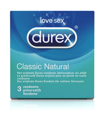 Classic Natural Condoms 3 pcs Durex 68431
