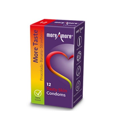 Kondoms tal-Ġilda fit-Togħma (12pcs) MoreAmore 41866