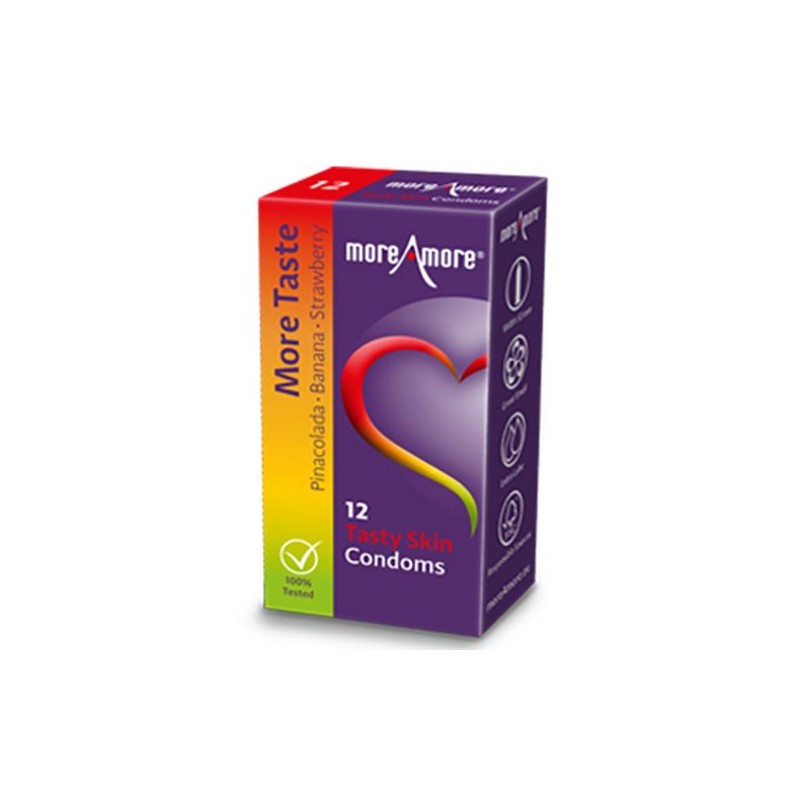 Kondoms tal-Ġilda fit-Togħma (12pcs) MoreAmore 41866