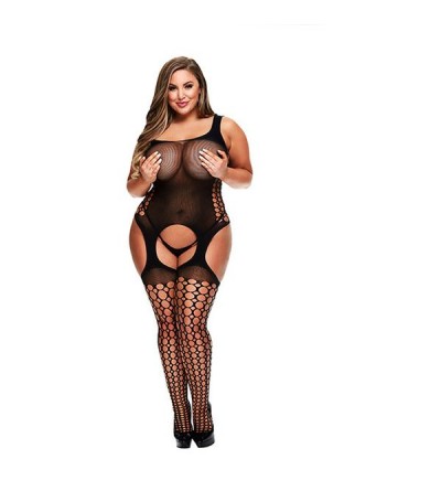 Crotchless Suspender Bodystocking Queen Size Baci Lingerie 00421