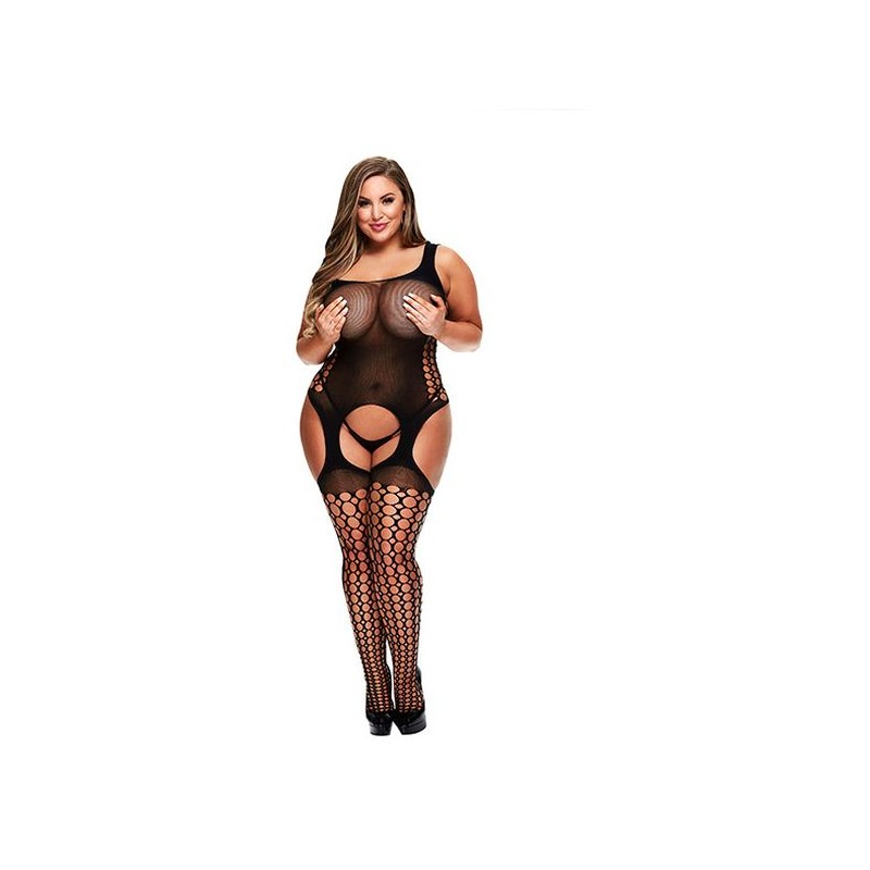 Body senza Cuciture Suspender Taglia Grande Baci Lingerie 00421
