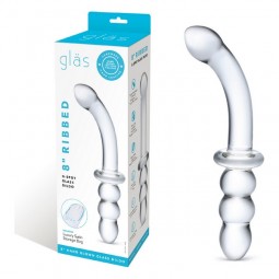 Dildo Ribbed G-Spot Glass Glas