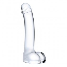 Dildo mgħawweġ realistiku Glas