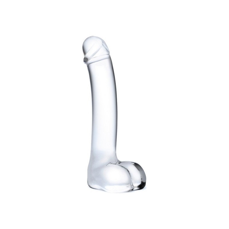 Dildo mgħawweġ realistiku Glas