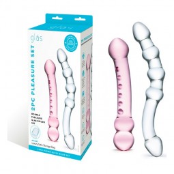 Ħġieġ Dildo Pjaċir Kit Glas (2 pcs)