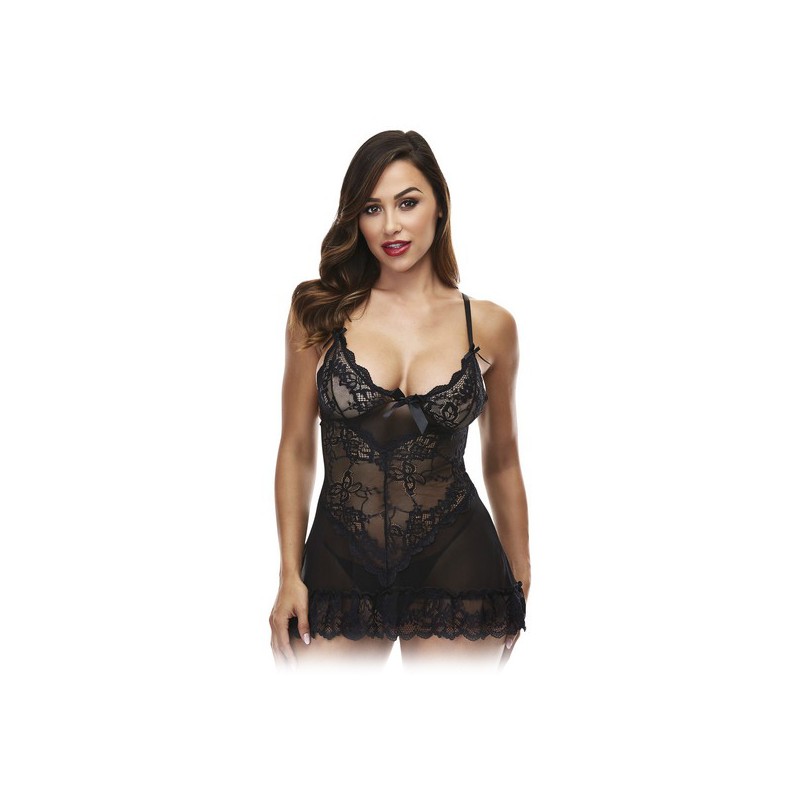 Baby-doll Mini Lace Baci Lingerie Nero