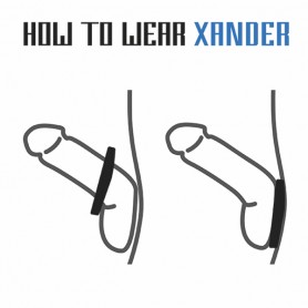 Эрекционная насадка на пенис с тремя кольцами VelvOr Rooster Xander Oval