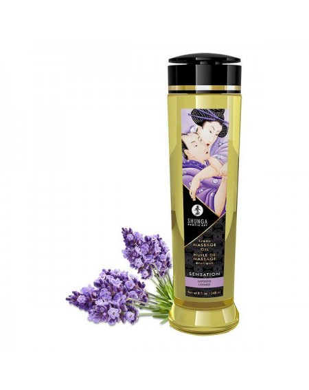 Olio per Massaggio Erotico Shunga Sensation Lavanda (240 ml)