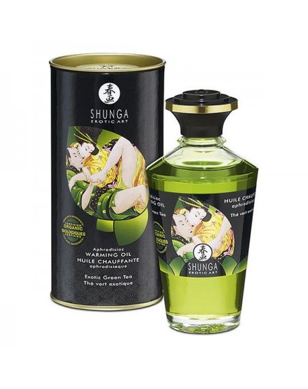 Olio per Massaggio Erotico Shunga CC812100 Tè Verde (100 ml)