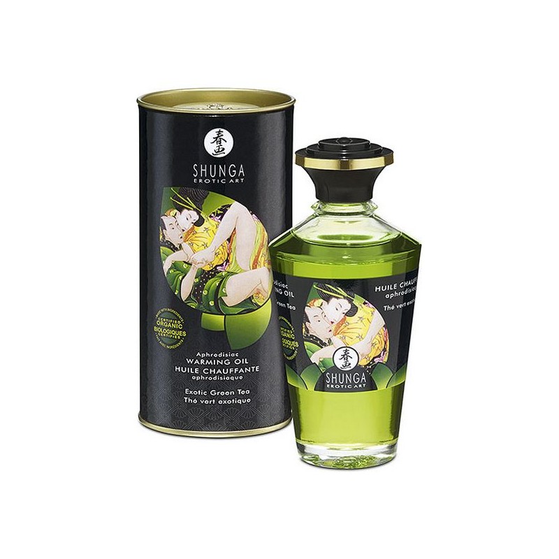 Масло для эротического массажа Shunga CC812100 Зеленый чай (100 ml)