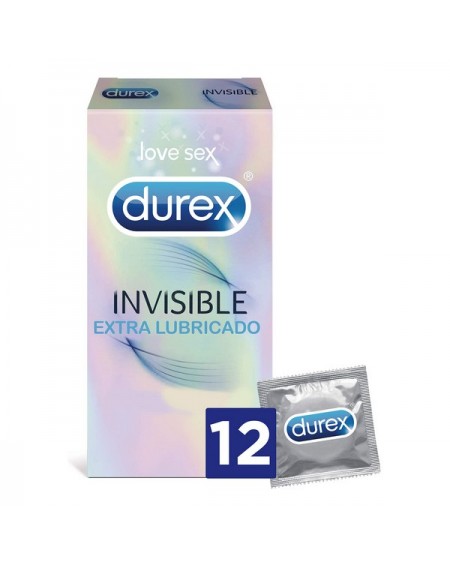 Preservativi Invisible Extra Lubricated Durex (12 uds)