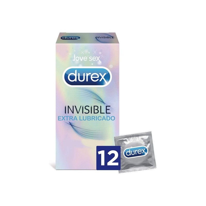 Preservativi Invisible Extra Lubricated Durex (12 uds)