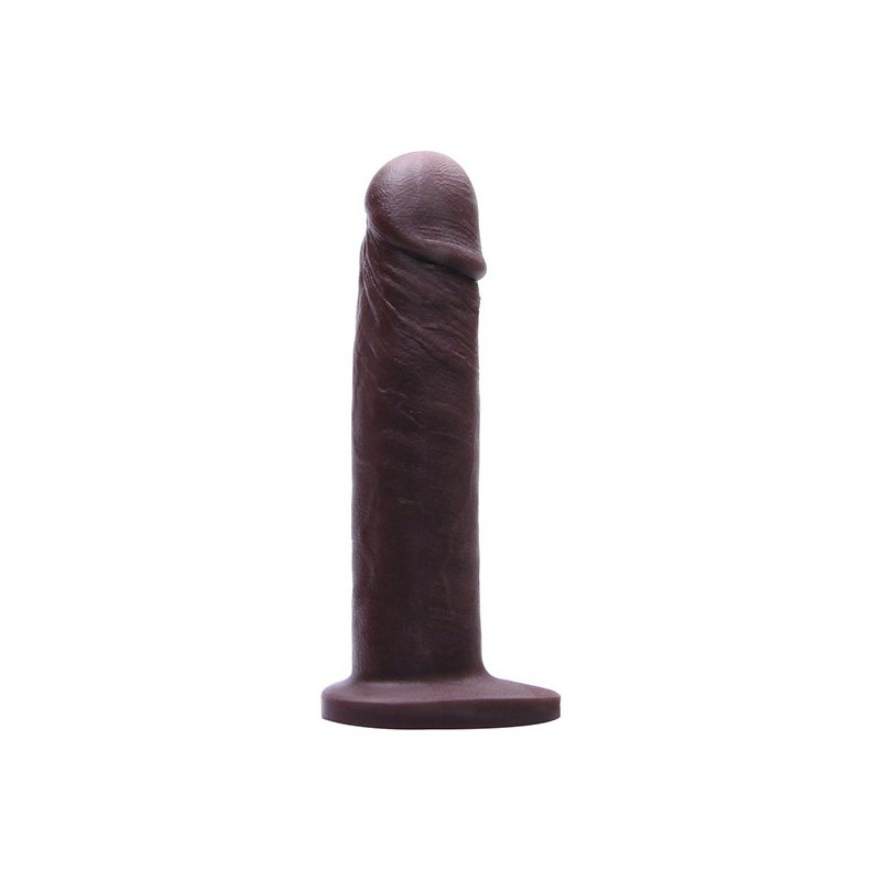 Realistic Dildo Tantus Vibrator With relief Silicone Dark brown