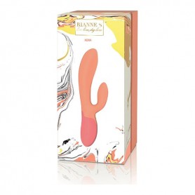 Двойной стимулирующий вибратор Rianne S Essentials Xena Rabbit Оранжевый Коралл