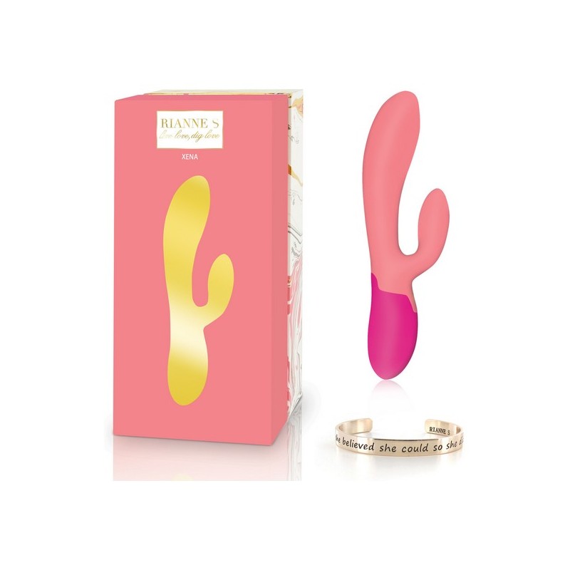 Divkārši Stimulējošs Vibrators Rianne S Essentials Xena Rabbit Korāļi Rozā
