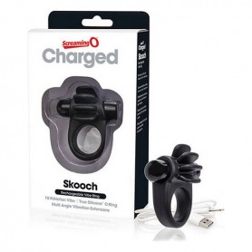 Виброкольцо для пениса The Screaming O Charged Skooch Чёрный