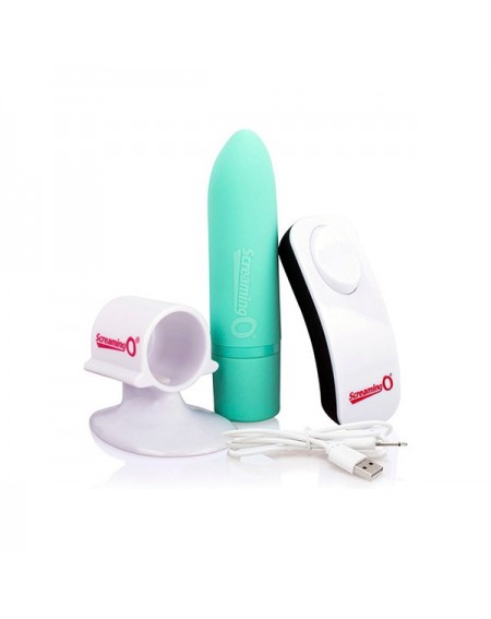 Positive Turquoise Vibrating Bullet with Remote Control The Screaming O